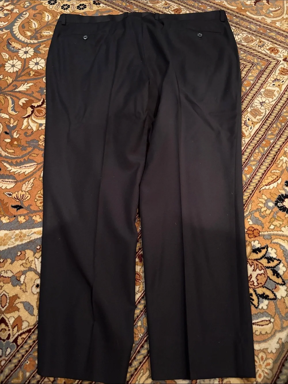 Men's Black Dress Trousers - Tailored Flat Front